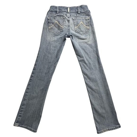 Ariat Jeans Womens 27R Blue REAL Denim Mid Rise Straight Leg Stretch Western - Picture 1 of 15